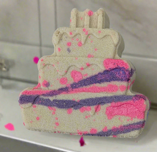 Bath Bomb in the shape of a birthday cake