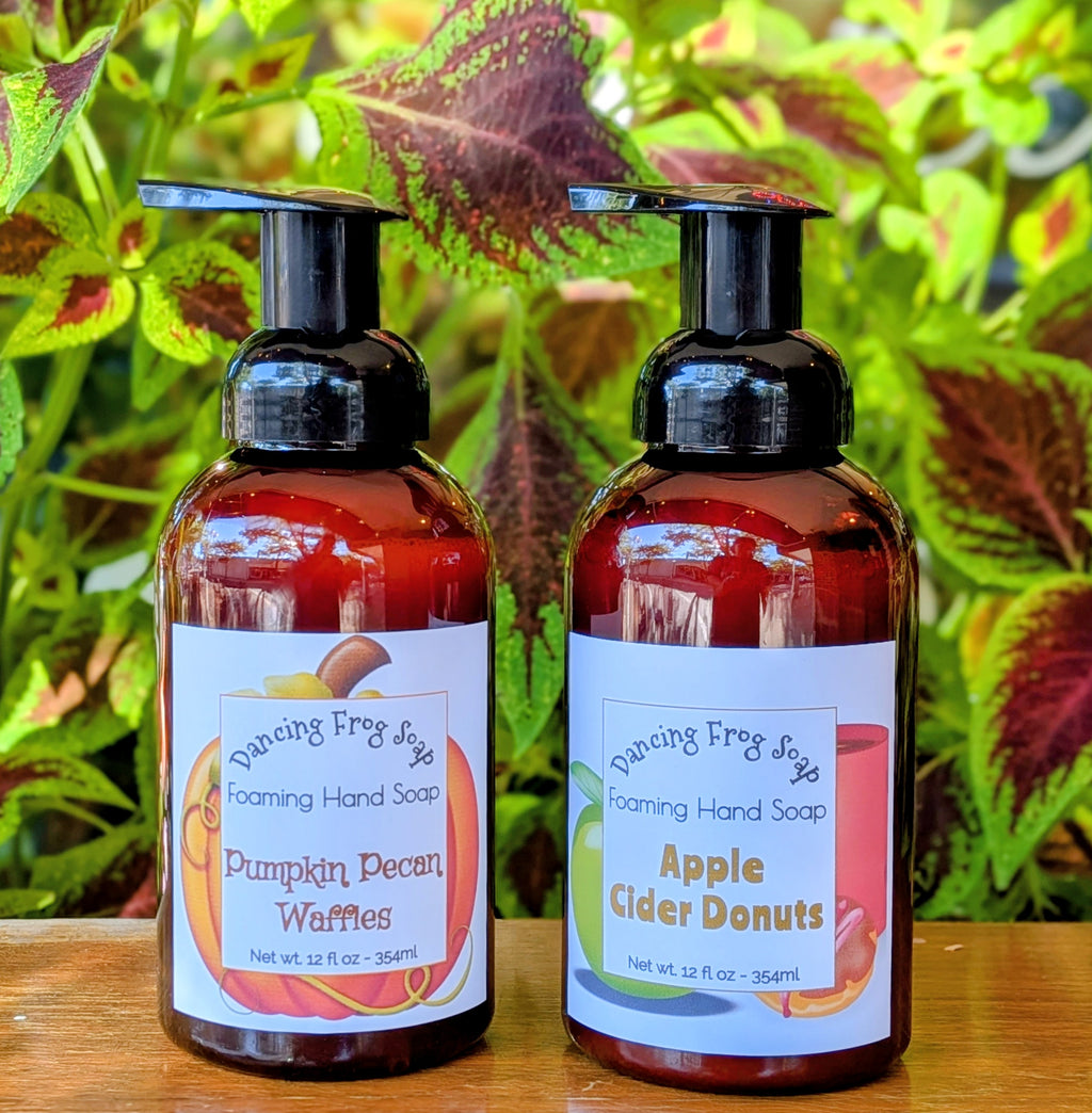 Bottles of foaming hand soap 