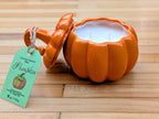 pumpkin ceramic candle with 2 wicks
